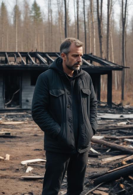 00164-A sad man standing in front of a burnt down home in a forest, stunning details, 8k_.png